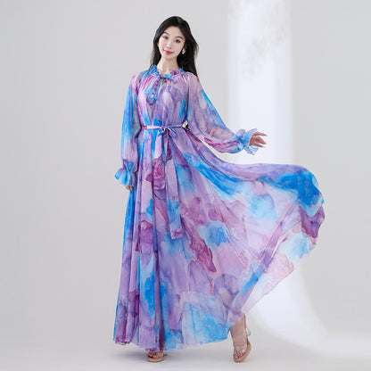 Floral print long dress