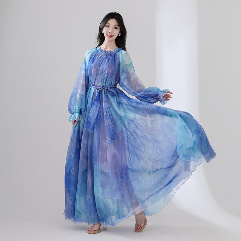 Floral print long dress
