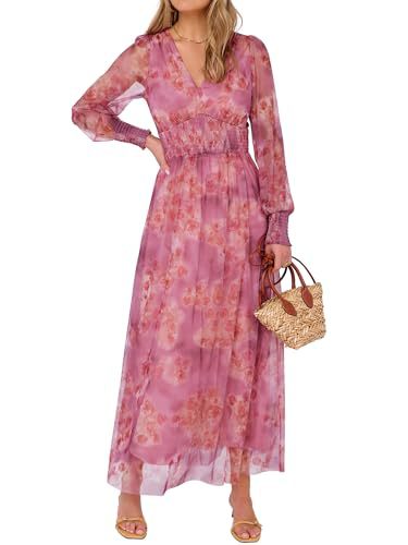 Floral Print Long Sleeve A-Line Dress