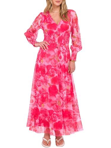 Floral Print Long Sleeve A-Line Dress