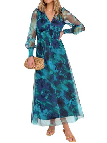 Floral Print Long Sleeve A-Line Dress