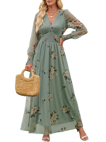 Floral Print Long Sleeve A-Line Dress