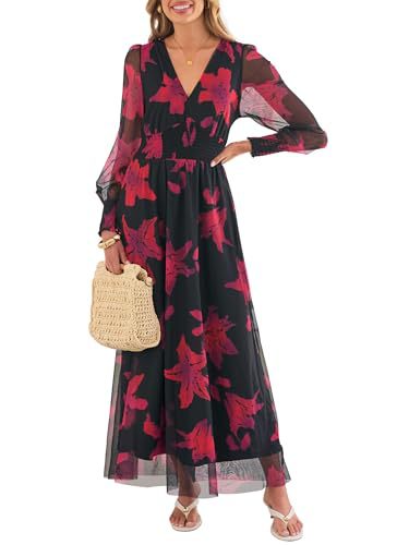 Floral Print Long Sleeve A-Line Dress