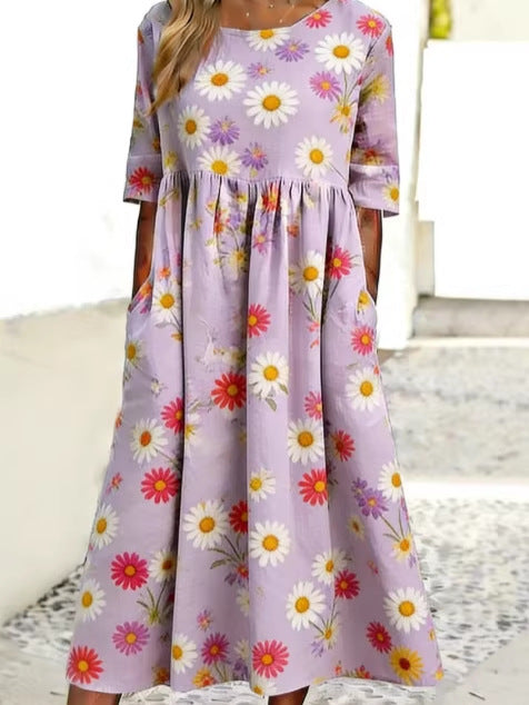 Floral Print Long Sleeve Dress