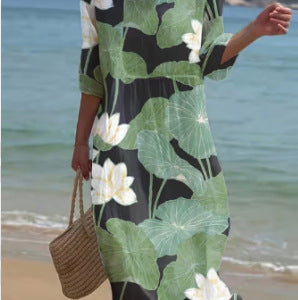 Floral Print Long Sleeve Dress