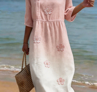 Floral Print Long Sleeve Dress
