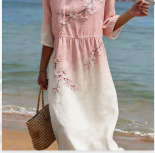 Floral Print Long Sleeve Dress