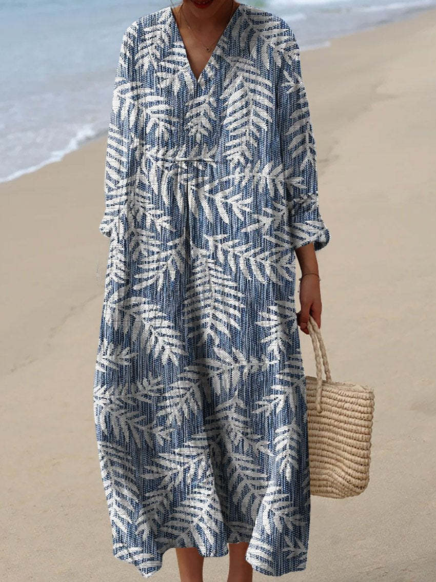 Floral Print Long Sleeve Shirt Dress