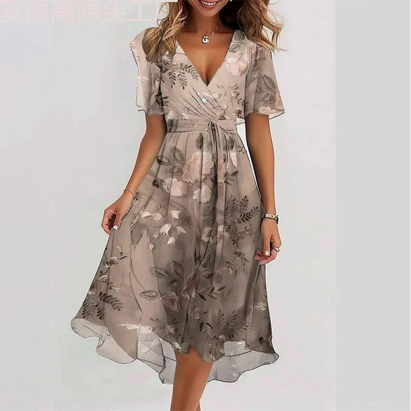 Floral Print Loose Fit Casual Dress