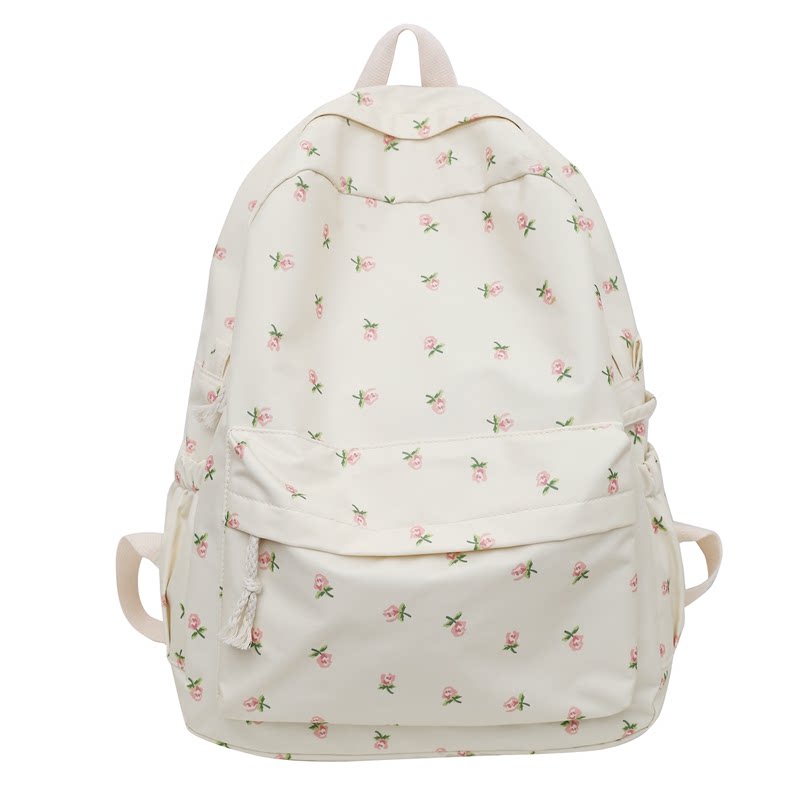 Floral Print Nylon Backpack