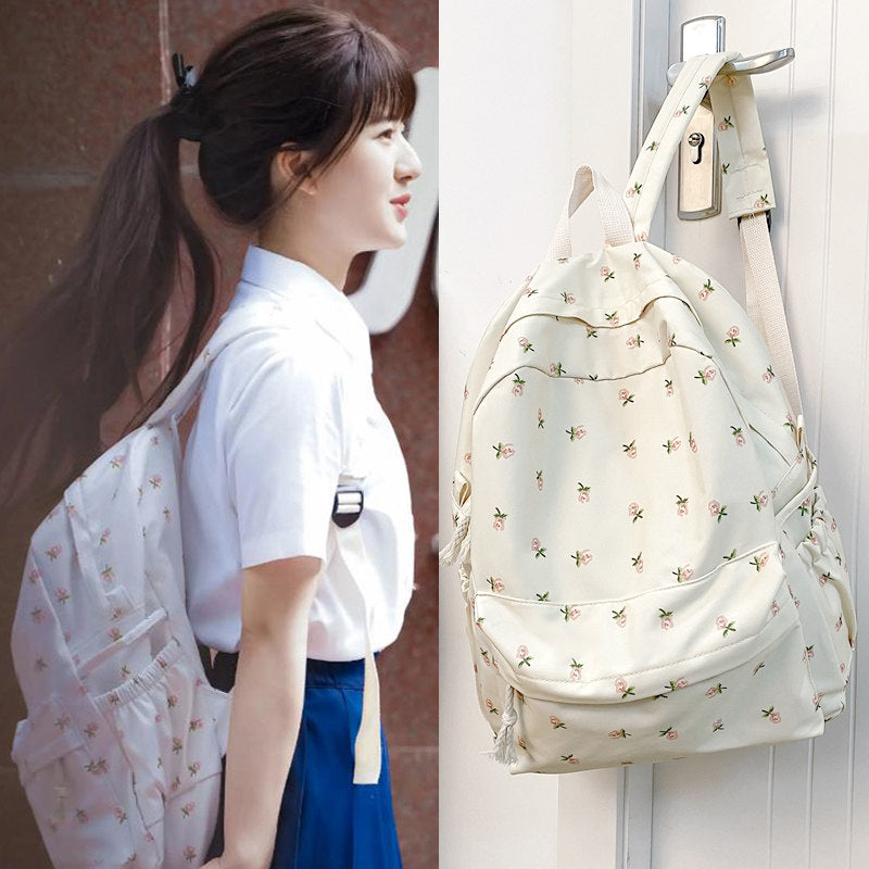 Floral Print Nylon Backpack