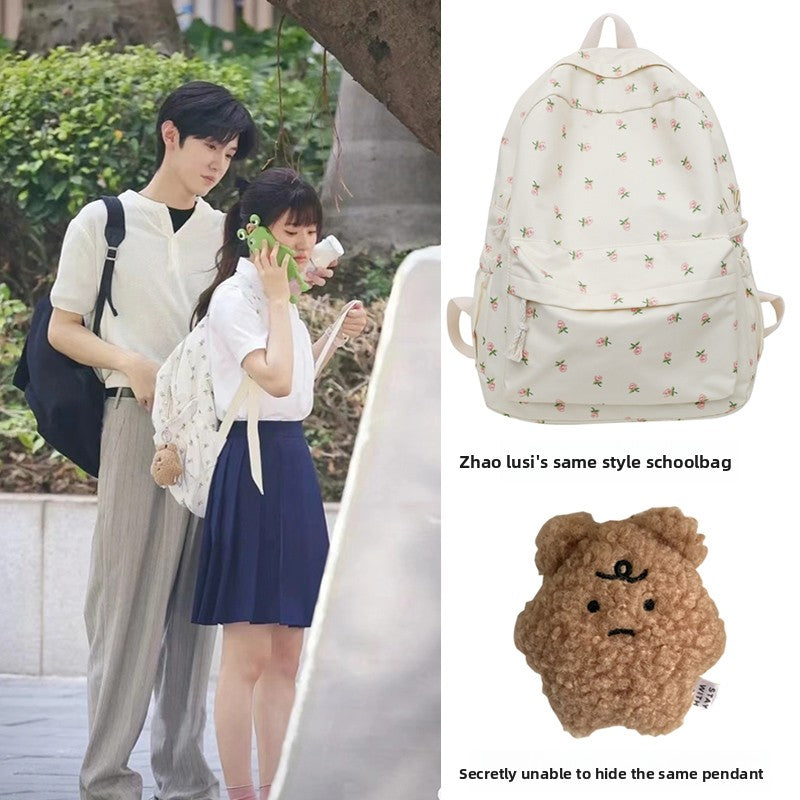 Floral Print Nylon Backpack