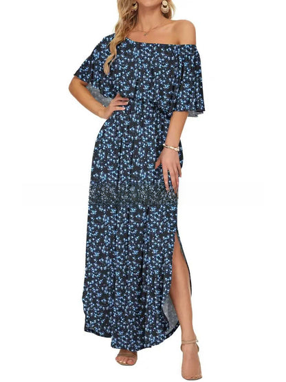 Floral Print Off-Shoulder Long Dress