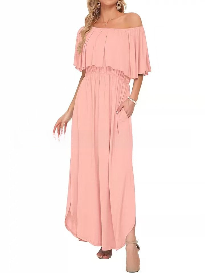 Floral Print Off-Shoulder Long Dress