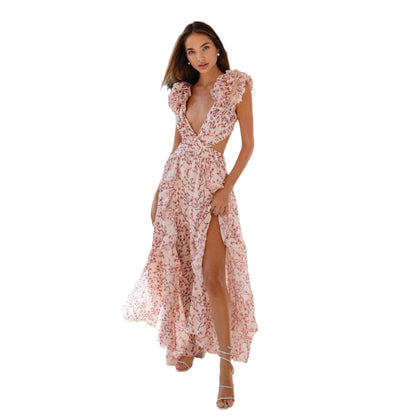 Floral print off-the-shoulder dress