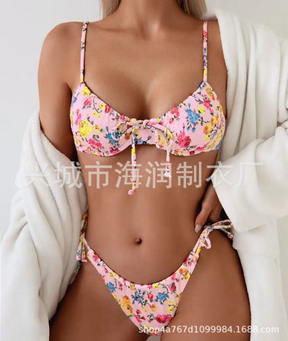 Floral Print Push-Up Bikini Set