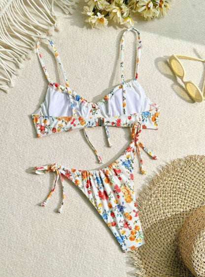 Floral Print Push-Up Bikini Set