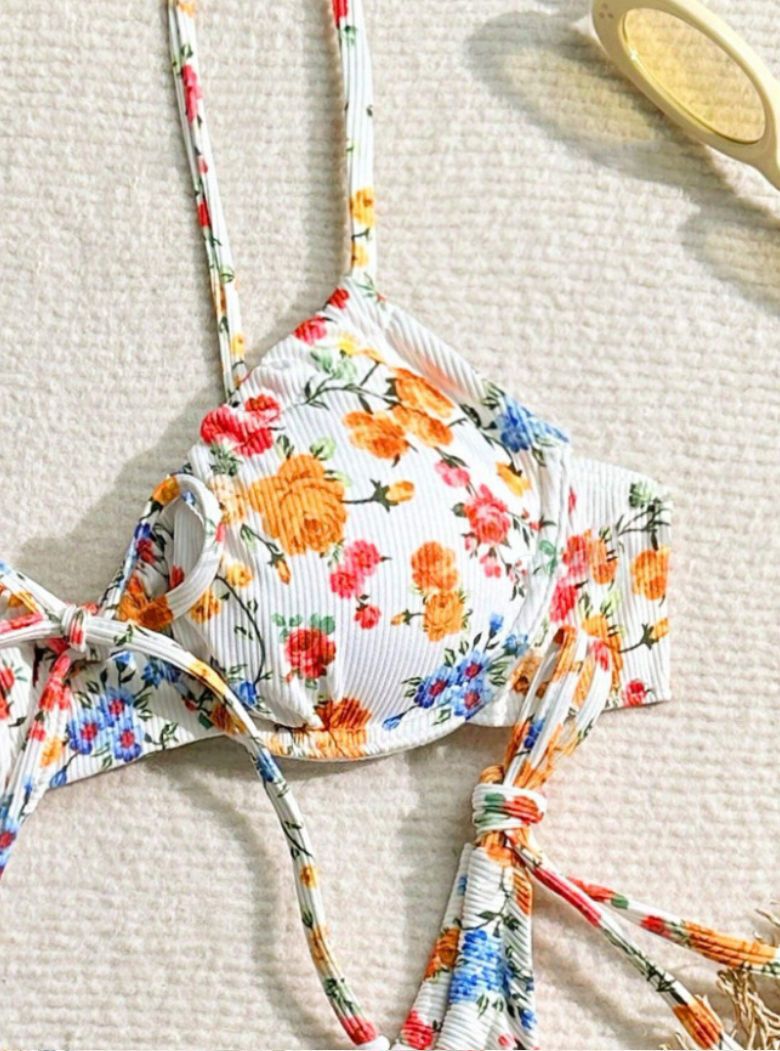 Floral Print Push-Up Bikini Set