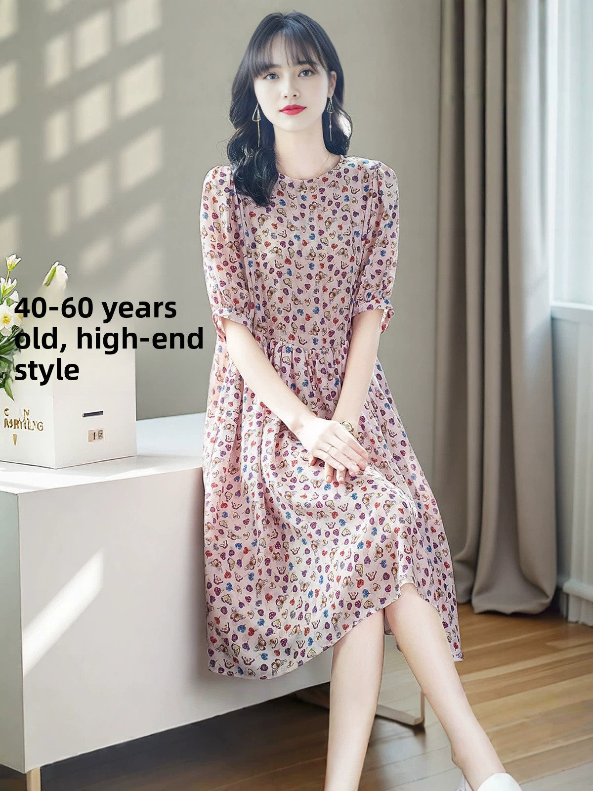 Floral Print Silk Dress