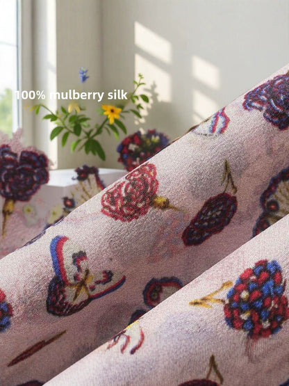 Floral Print Silk Dress