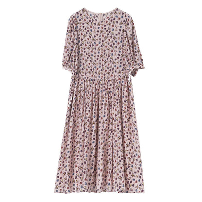 Floral Print Silk Dress
