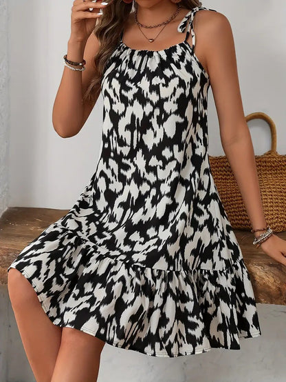 Floral Print Sleeveless A-line Dress