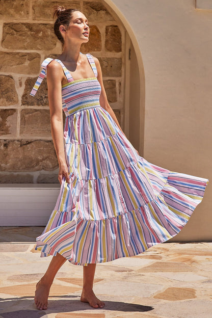 Floral Print Sleeveless Long Dress