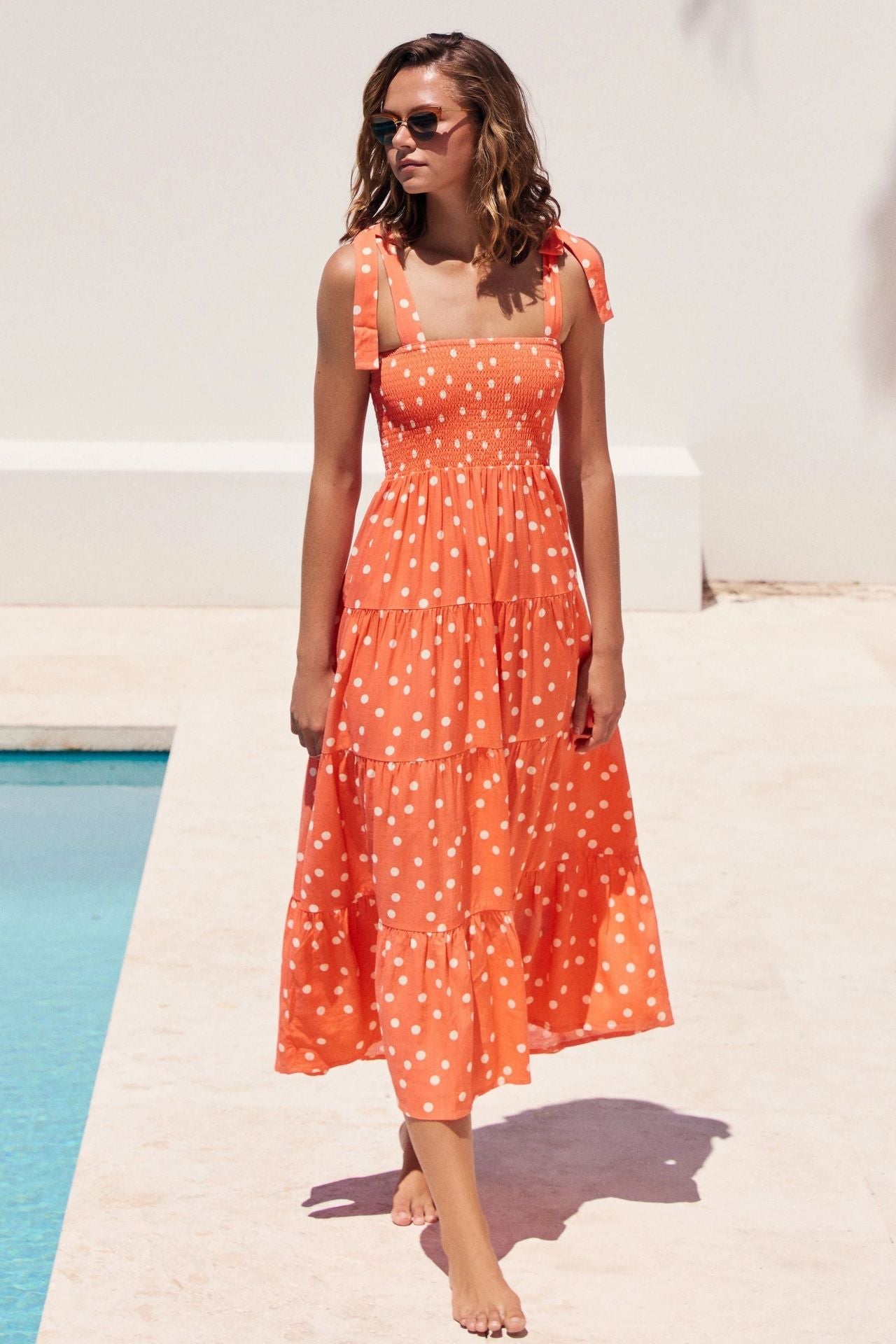 Floral Print Sleeveless Long Dress