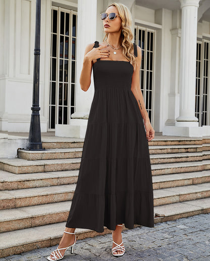 Floral Print Sleeveless Long Dress
