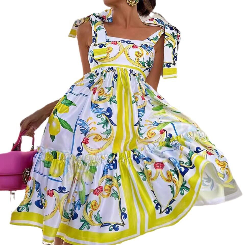 Floral Print Sleeveless Summer Dress