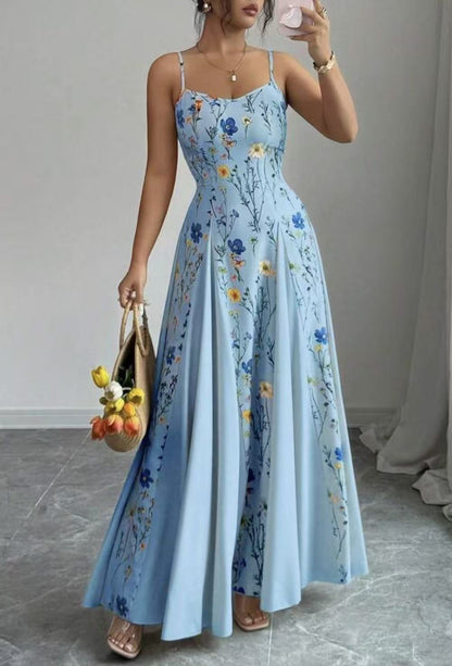 Floral Print Sling Dress with Adjustable Strap