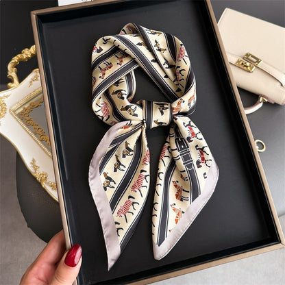 Floral Print Square Silk Scarves