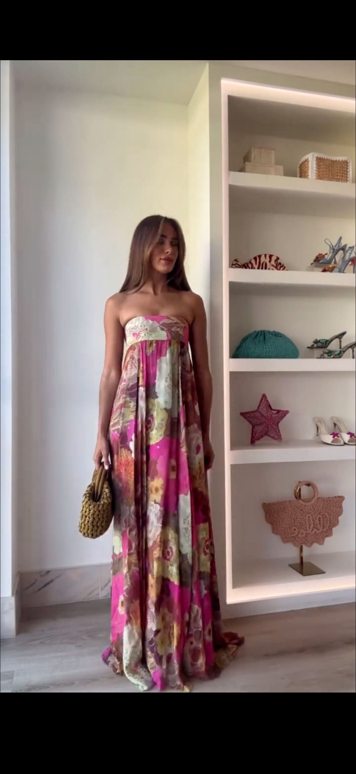 Floral Print Tube Dress