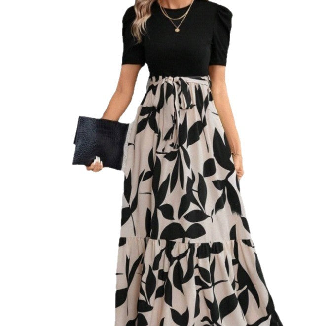 Floral Print Women Elegant A-line Dress
