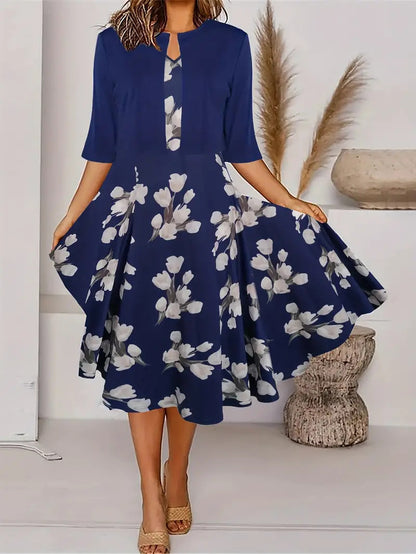 Floral Print Women's Two-Piece Dress Set
