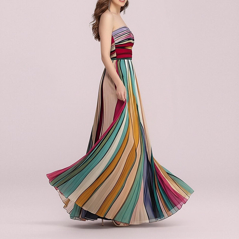 Floral Print Wrap Long Dress