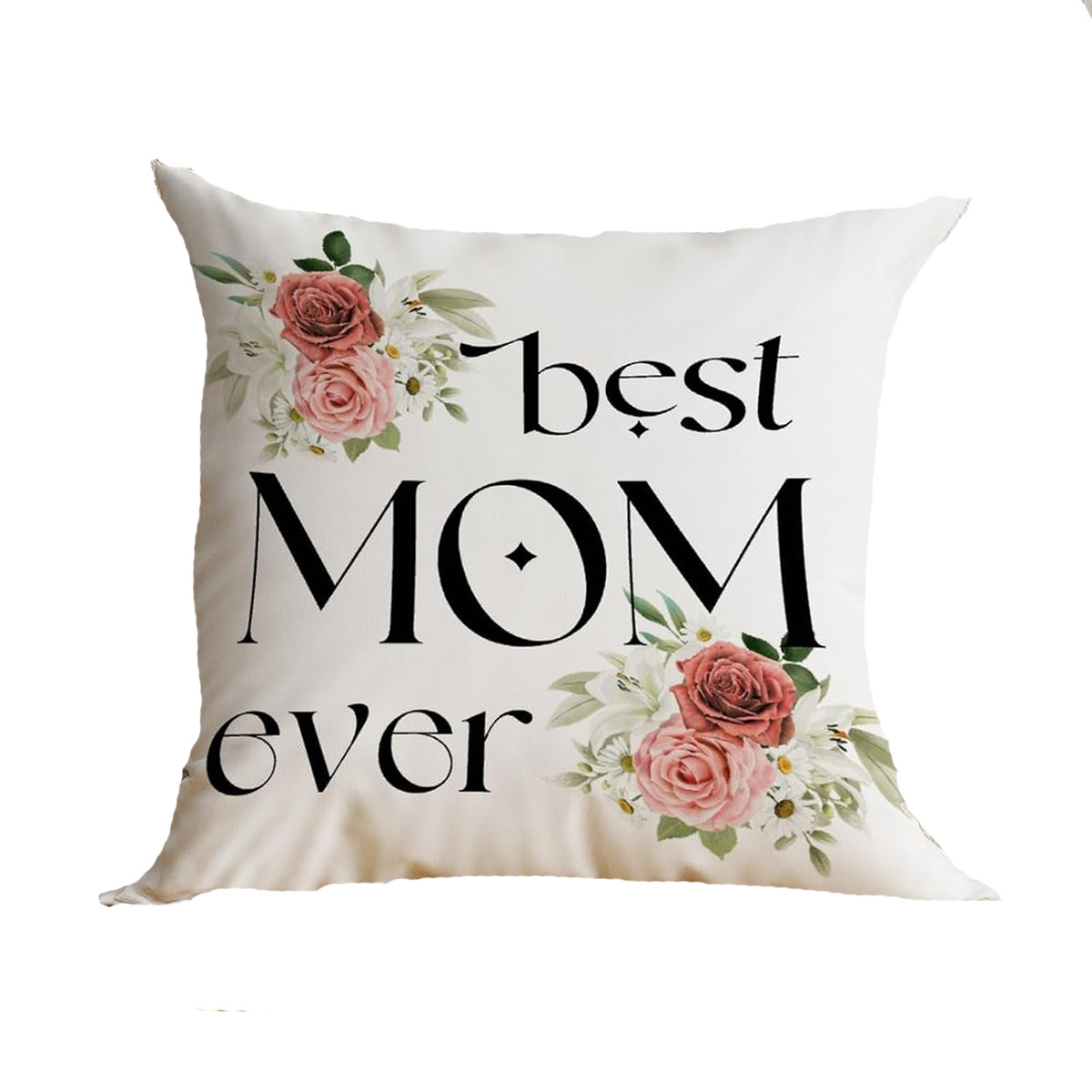 Floral Printed Linen Decorative Pillow Cover