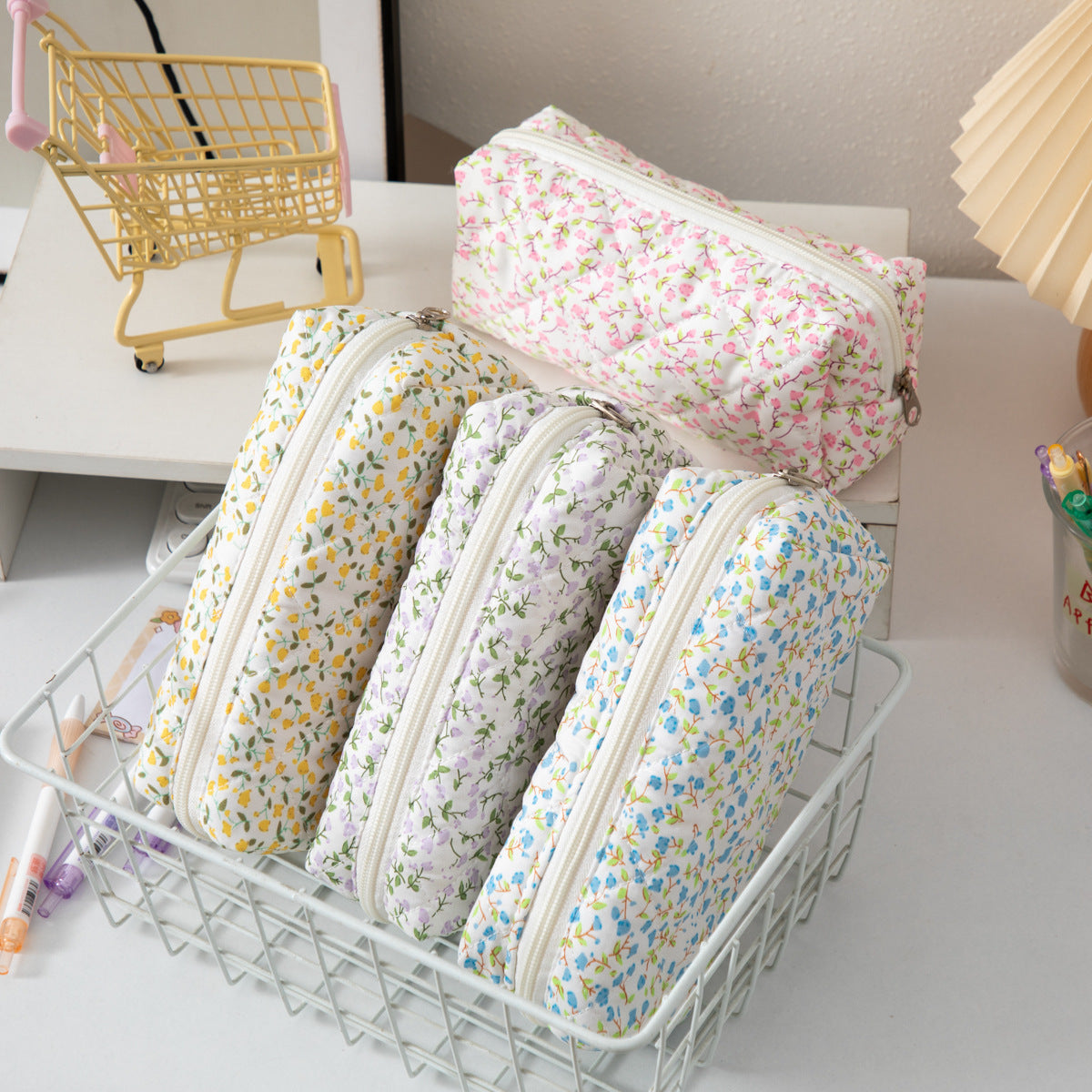 Floral Quilted Stationery Pencil Case