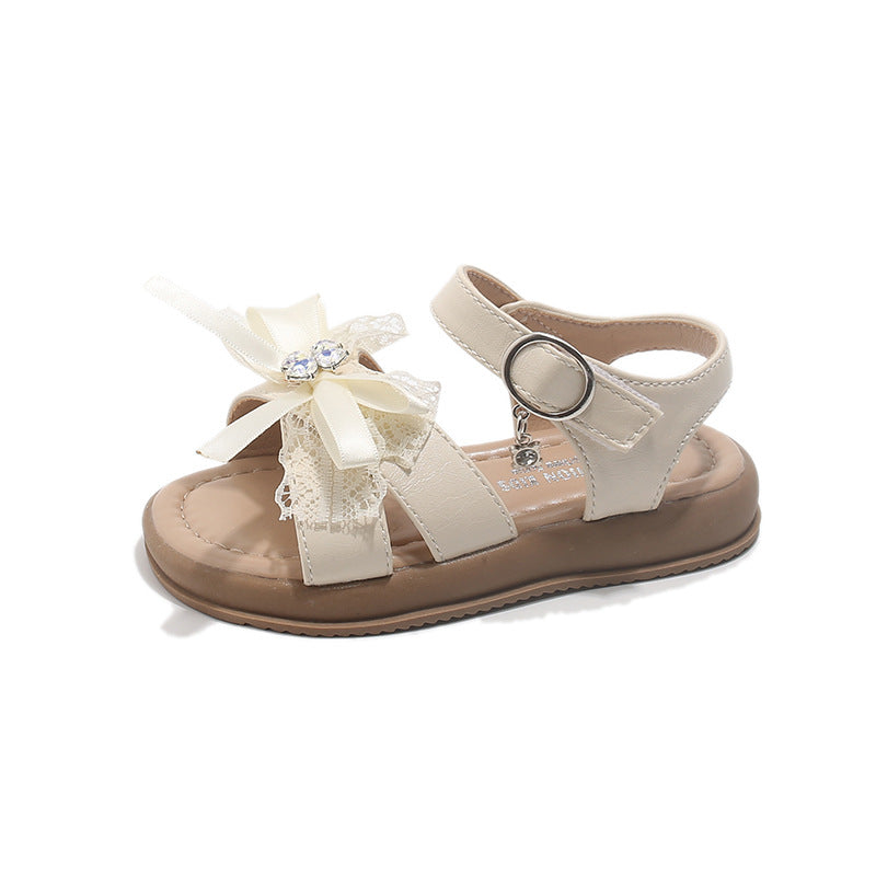 Floral Rhinestone Girls Summer Sandals