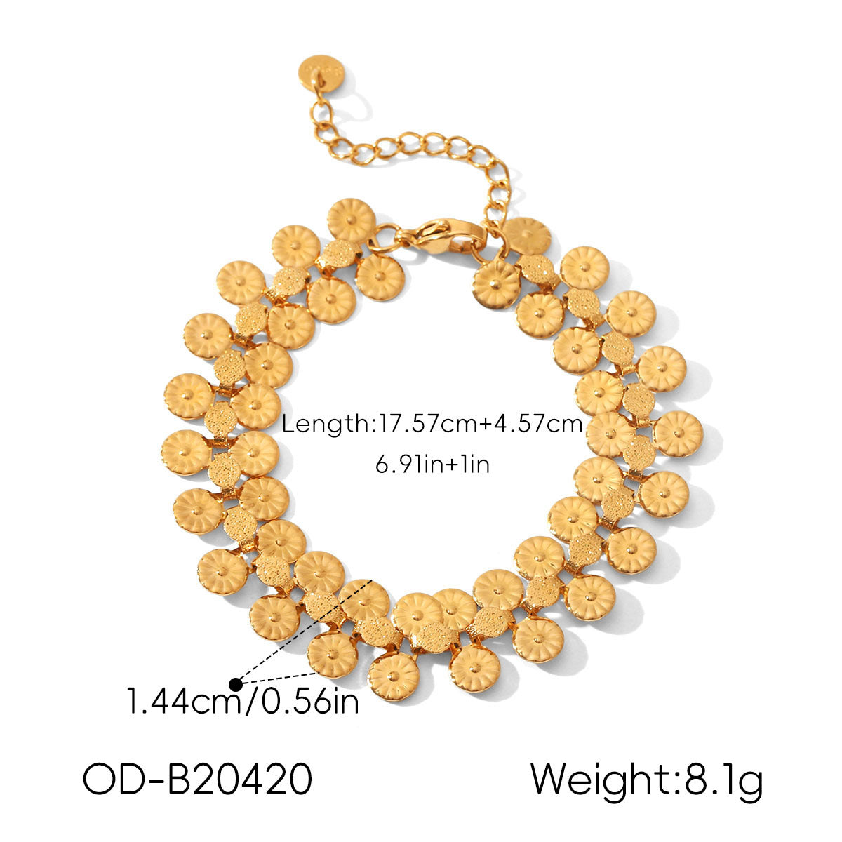 Floral Round Pendant Titanium Steel Jewelry