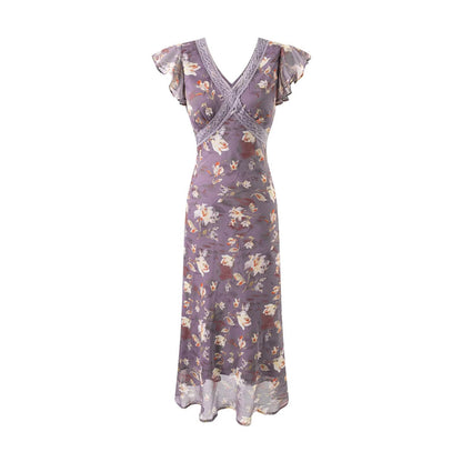 Floral Ruffle Sleeve Dress