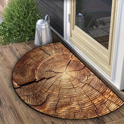 Floral Semi-Round Door Mat