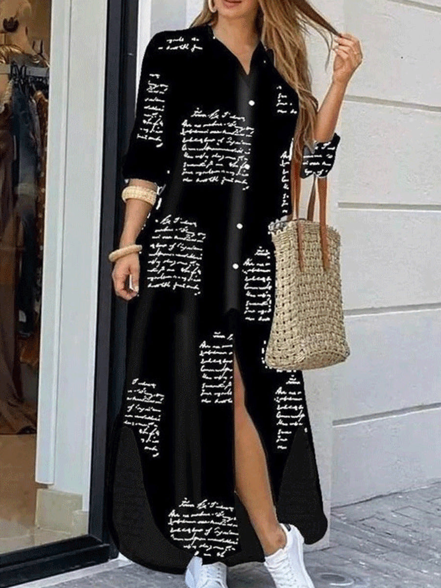 Floral shirt long dress