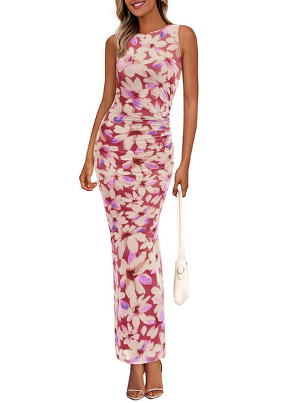 Floral Sleeveless A-Line Dress