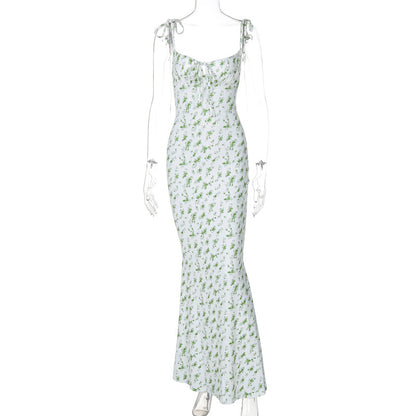 Floral Spaghetti Strap Flared Dress