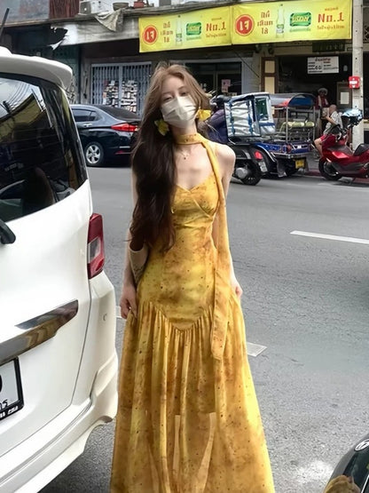 Floral Spaghetti Strap Summer Dress