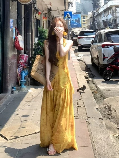 Floral Spaghetti Strap Summer Dress