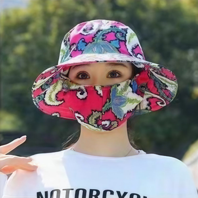 Floral Sun Hat with Wide Brim