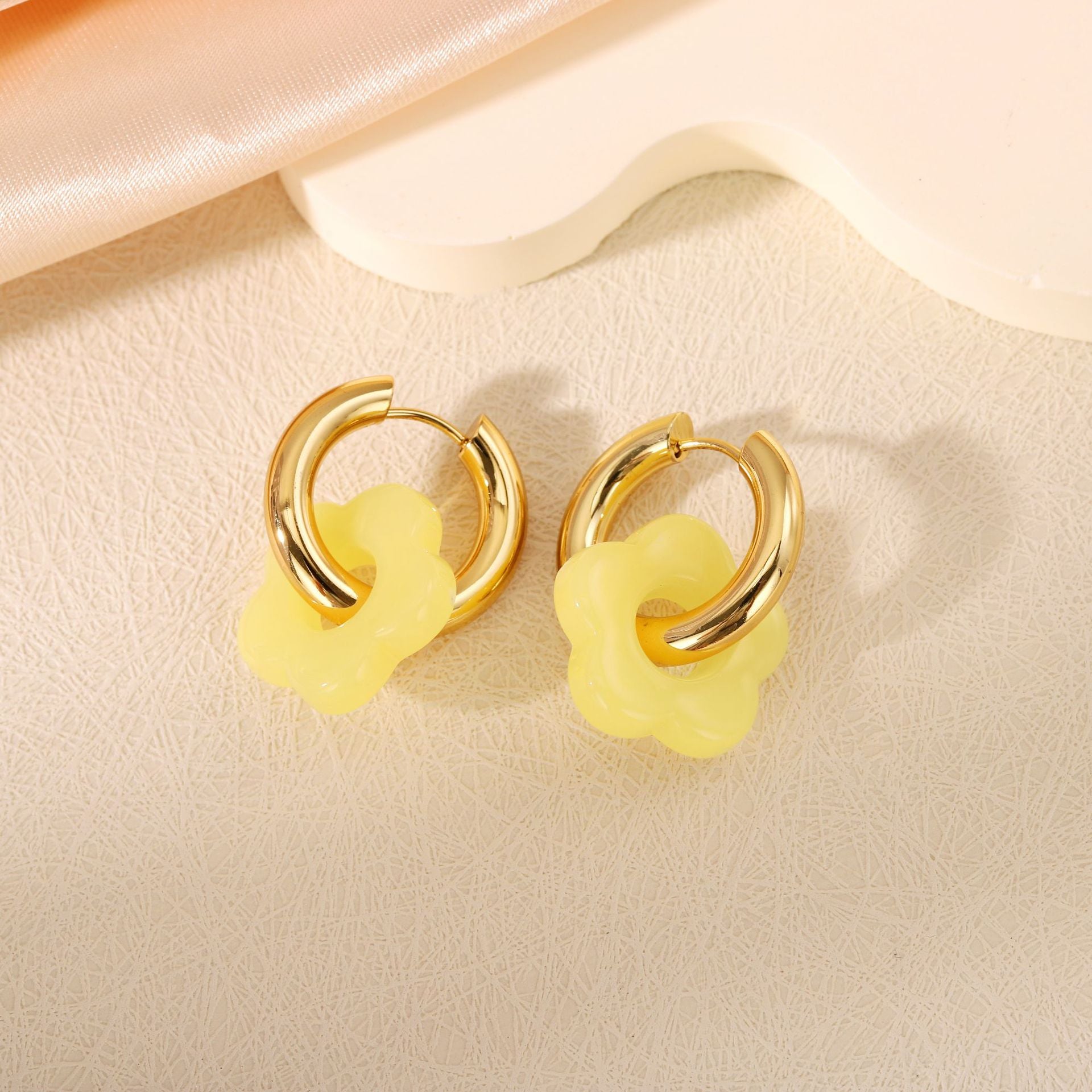 Floral Titanium Steel Earrings