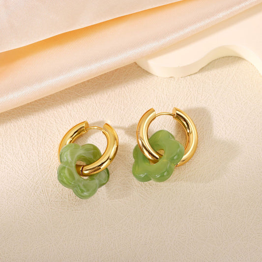 Floral Titanium Steel Earrings
